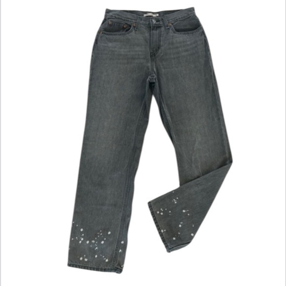 Levi's Low Pro straight leg jeans size 28 bleach splatter gray wash
